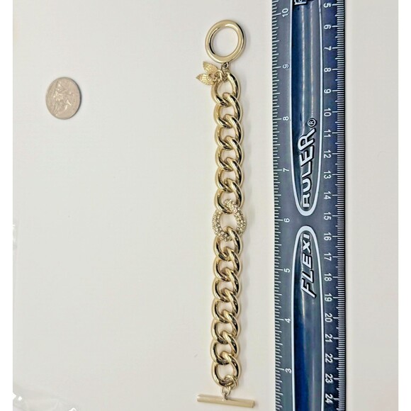 VTG Y2K Victoria’s Secret Pavé Crystal Chunky Chain Bracelet Angel Wing Charm - Picture 11 of 11